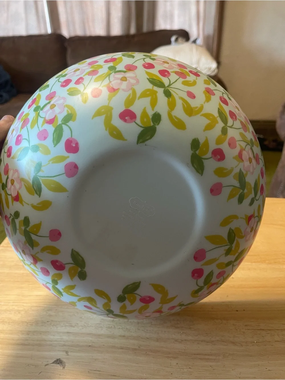 Mudpie Outdoor Serving Bowl Cherry Pattern. 4”x11” Melamine